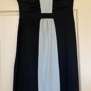 Summer Dress Black with Gray Front Panel